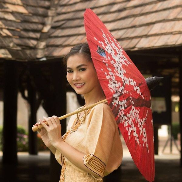 Alternate image for Thai Cherry Blossom Saa Paper and Bamboo Parasol Cherry Blossoms