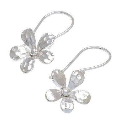 Alternate image for Karen Silver Floral Dangle Earrings from Thailand Simple Flowers