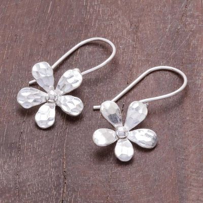 Alternate image for Karen Silver Floral Dangle Earrings from Thailand Simple Flowers