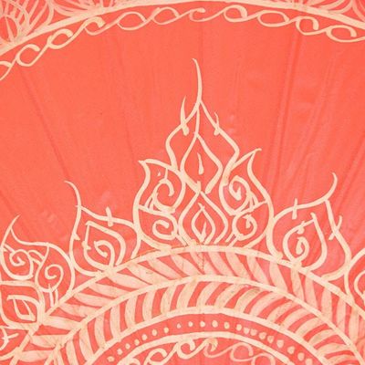 Alternate image for Cotton and Bamboo Thai Parasol Hand-Painted in Orange  Gold Orange Splendor