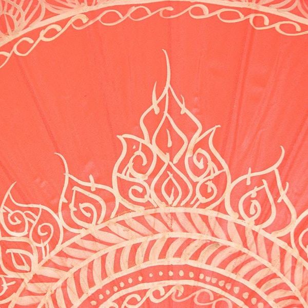 Alternate image for Cotton and Bamboo Thai Parasol Hand-Painted in Orange  Gold Orange Splendor
