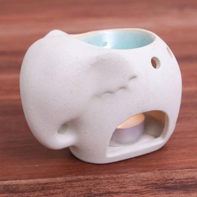 Alternate image for Handmade Ceramic Elephant Oil Warmer from Thailand Sand Elephant
