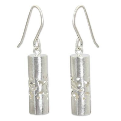 Alternate image for Cylindrical Sterling Silver Earrings Thai Art