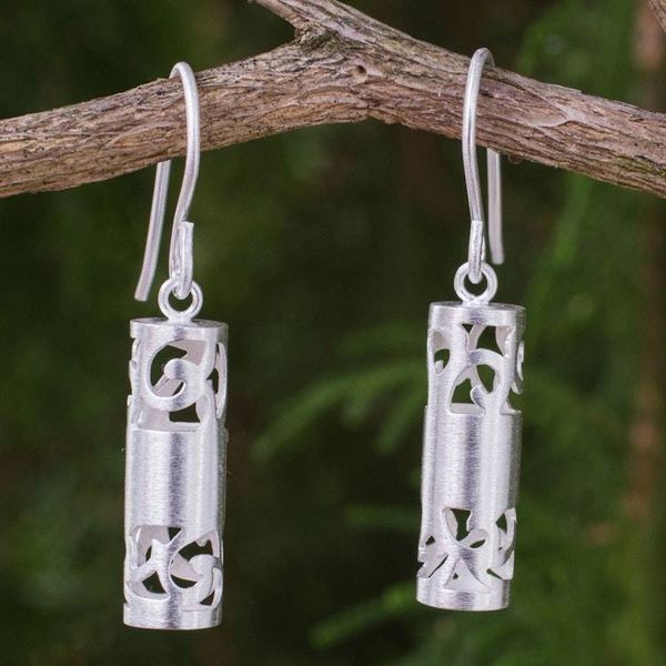 Alternate image for Thai Artisan Crafted Sterling Silver Hook Earrings Lanna Sonnet