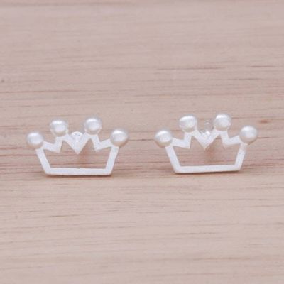 Primary image for Sterling Silver Crown Stud Earrings from Thailand Delightful Crowns