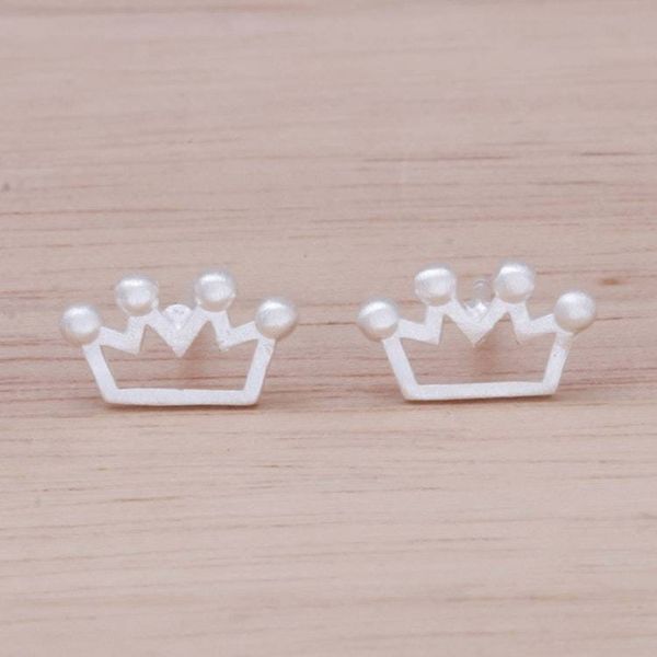 Alternate image for Sterling Silver Crown Stud Earrings from Thailand Delightful Crowns