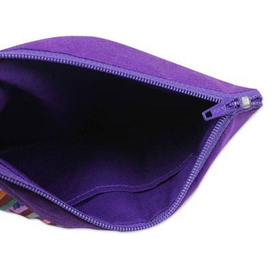 Alternate image for Purple and Multicolor Cosmetic Travel Bags pair Exotic Lisu in Purple