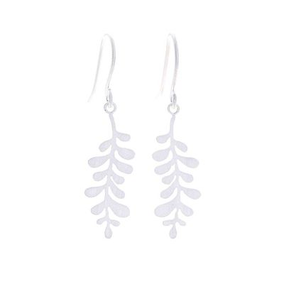 Alternate image for Sterling Silver Fern Leaf Dangle Earrings from Thailand Fern Flair