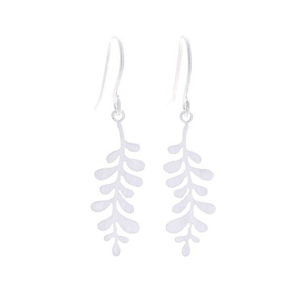 Alternate image for Sterling Silver Fern Leaf Dangle Earrings from Thailand Fern Flair