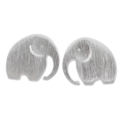 Primary image for Stud Earrings with Elephant Motif in 925 Sterling Silver Elephant Fun