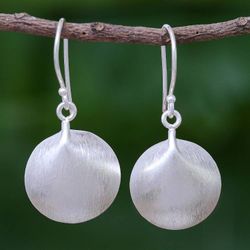 Image for Brushed 950 Silver Dangle Earrings Mellow moon