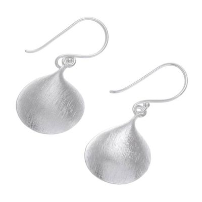 Alternate image for Brushed 950 Silver Dangle Earrings Mellow moon