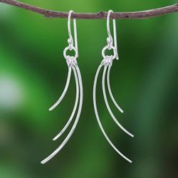 Image for Swooping Sterling Silver Dangle Earrings from Thailand Charming Swoop