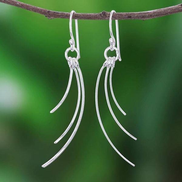 Alternate image for Swooping Sterling Silver Dangle Earrings from Thailand Charming Swoop