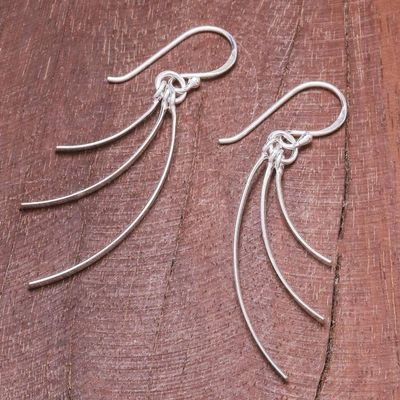 Alternate image for Swooping Sterling Silver Dangle Earrings from Thailand Charming Swoop
