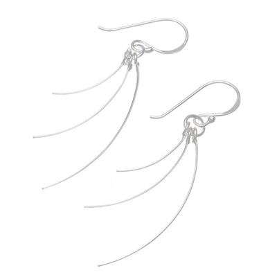 Alternate image for Swooping Sterling Silver Dangle Earrings from Thailand Charming Swoop