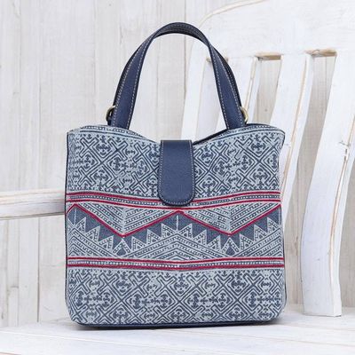 Primary image for Cotton Batik and Faux Leather Shoulder Bag Hmong Trek