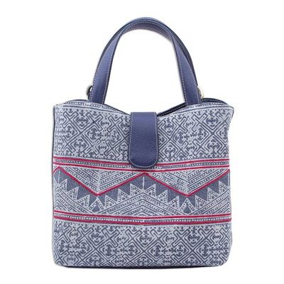 Alternate image for Cotton Batik and Faux Leather Shoulder Bag Hmong Trek