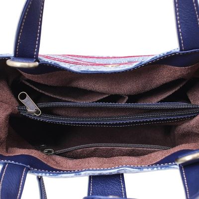 Alternate image for Cotton Batik and Faux Leather Shoulder Bag Hmong Trek