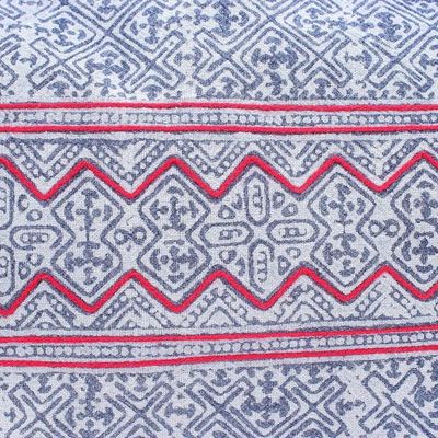 Alternate image for Hmong Batik and Leather Handbag or Shoulder Bag Hmong Zigzag