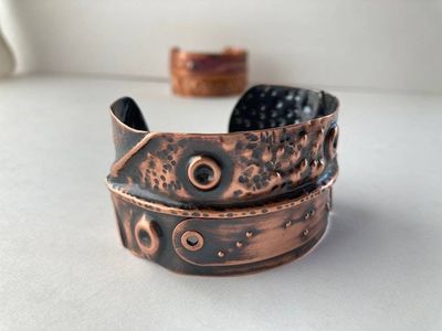 Alternate image for I am enough Braille Shiny Copper Cuff Bracelet