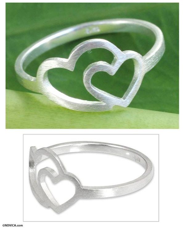 Alternate image for Thai Jewelry Sterling Silver Handmade Ring Love Unites