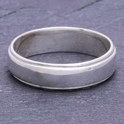 Alternate image for Mens Hand Made Sterling Silver Band Ring Daily Silver