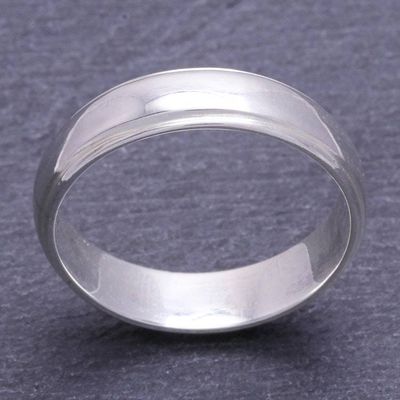 Alternate image for Mens Hand Made Sterling Silver Band Ring Daily Silver