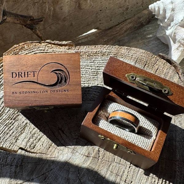 Alternate image for Beacon — 8mm Wood Inlay Tungsten Ring