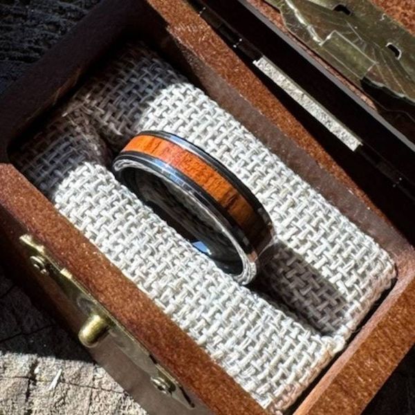Alternate image for Heritage — 6mm Wood Inlay Tungsten Ring
