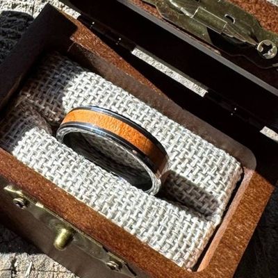 Alternate image for Heritage — 6mm Wood Inlay Tungsten Ring