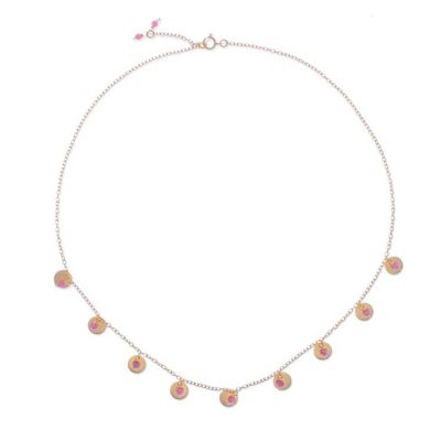 Alternate image for Adjustable Matte 18k Gold-Plated Tourmaline Charm Necklace Everyday Creative