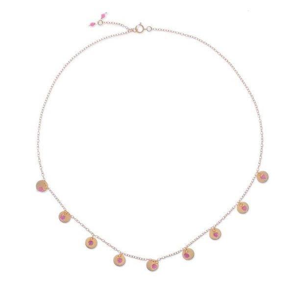 Alternate image for Adjustable Matte 18k Gold-Plated Tourmaline Charm Necklace Everyday Creative