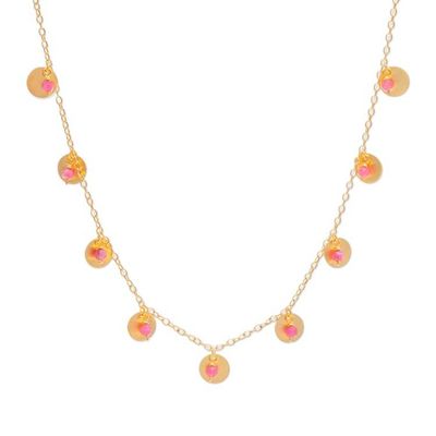 Alternate image for Adjustable Matte 18k Gold-Plated Tourmaline Charm Necklace Everyday Creative