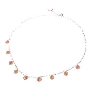 Alternate image for Adjustable Matte 18k Gold-Plated Tourmaline Charm Necklace Everyday Creative