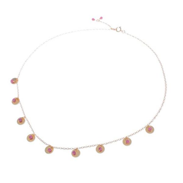 Alternate image for Adjustable Matte 18k Gold-Plated Tourmaline Charm Necklace Everyday Creative
