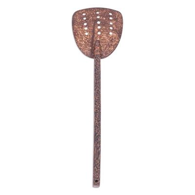 Alternate image for Handcrafted Coconut Shell and Wood Slotted Spatula with Dots Cooking Dots