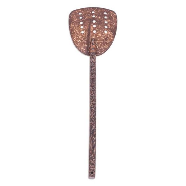 Alternate image for Handcrafted Coconut Shell and Wood Slotted Spatula with Dots Cooking Dots