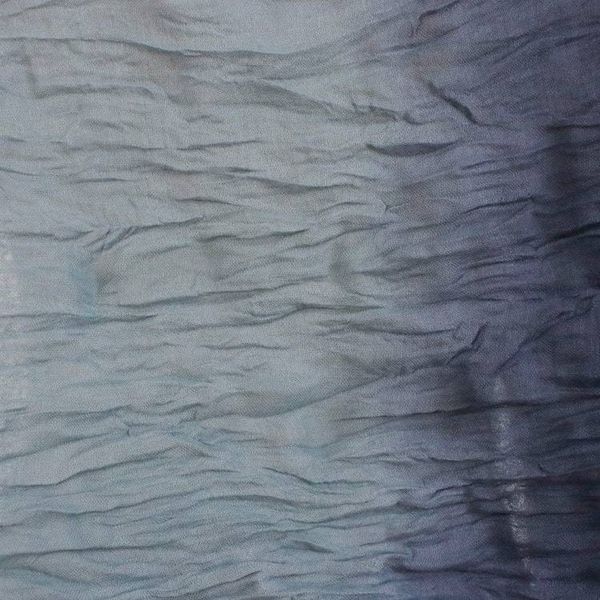Alternate image for Hand-Spun Dyed Wrinkled Batik Cotton Scarf in Blue and Green Vibrant Glam