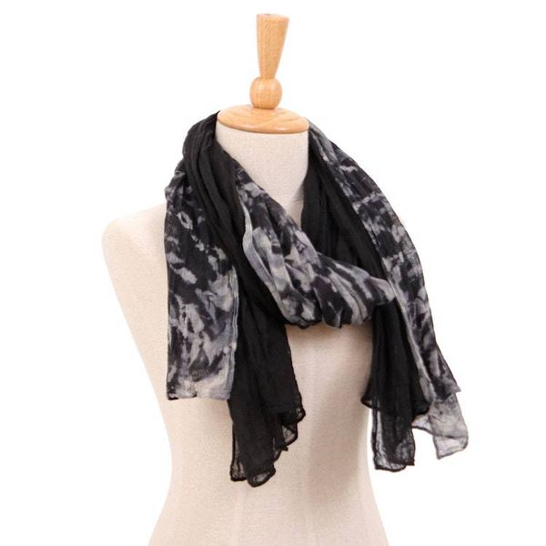 Alternate image for Black and Titanium Grey 2-Piece 100 Cotton Scarves Set Shadows of Titanium