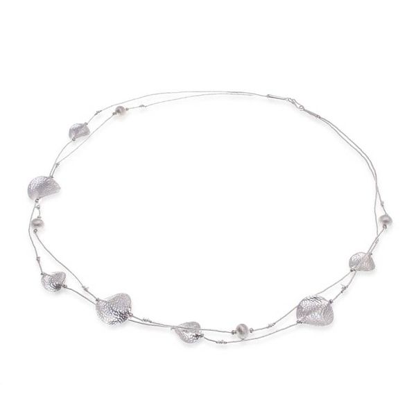 Alternate image for Artisan-Made Hammered Silver Two-Strand Station Necklace Worlds of Light