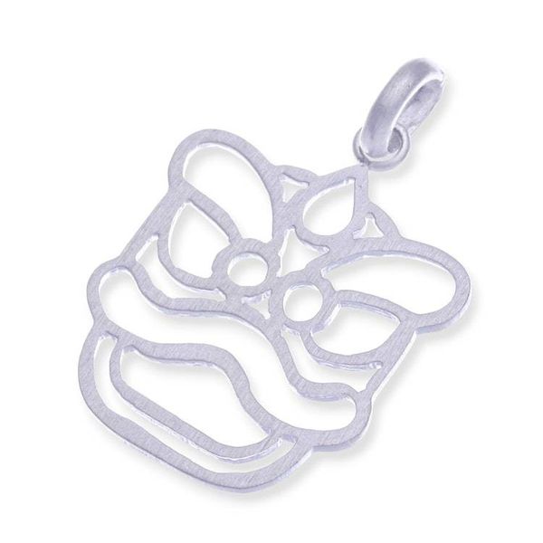 Alternate image for Brushed-Satin Sterling Silver Lion Dance-Inspired Pendant Ancestral Presence