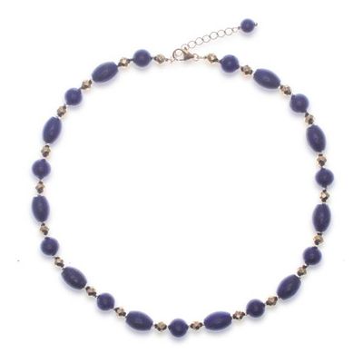Alternate image for Lapis Lazuli Hematite Beaded Necklace with Gold-Plated Clasp Dreaming in Blue