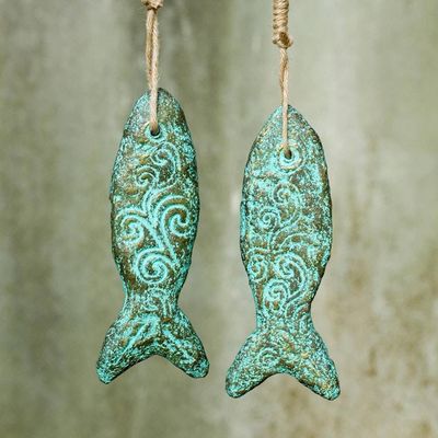 Primary image for Buddhism Fish Ornament Handmade Recycled Paper Pair Happiness Fish