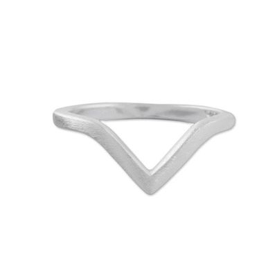 Alternate image for Angular Sterling Silver Mid-Finger Ring from Thailand Wondrous Angle