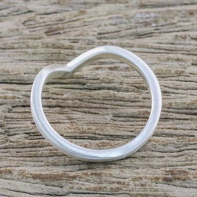 Alternate image for Angular Sterling Silver Mid-Finger Ring from Thailand Wondrous Angle