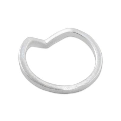 Alternate image for Angular Sterling Silver Mid-Finger Ring from Thailand Wondrous Angle