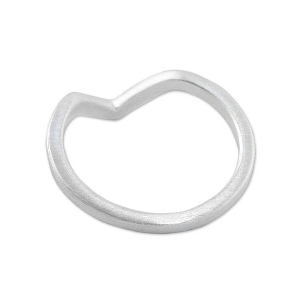 Alternate image for Angular Sterling Silver Mid-Finger Ring from Thailand Wondrous Angle