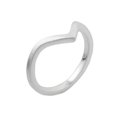 Alternate image for Angular Sterling Silver Mid-Finger Ring from Thailand Wondrous Angle