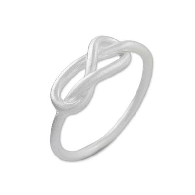 Alternate image for Sterling Silver Cocktail Mid-Finger Ring from Thailand Gleaming Knot